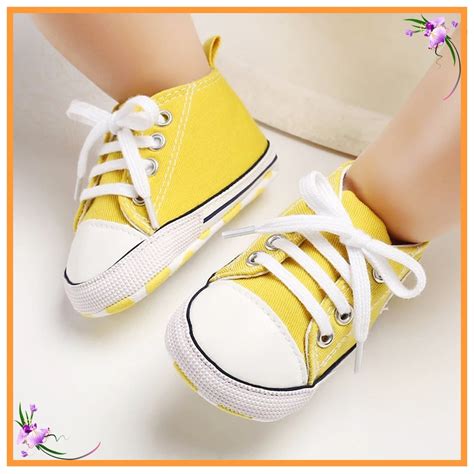 Yellow Baby Shoes, Yellow Shoes, Yellow Sneakers, Canvas Baby Shoes ...