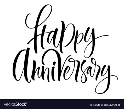 Happy anniversary lettering Royalty Free Vector Image