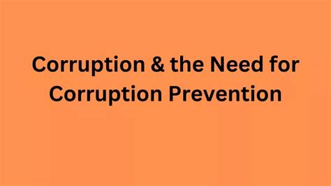 PPT - Corruption & the Need for Corruption Prevention PowerPoint ...