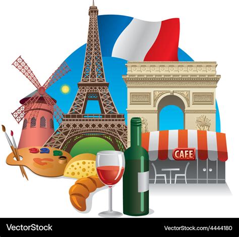 France landmarks Royalty Free Vector Image - VectorStock