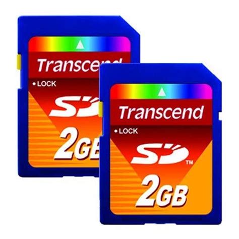 Lot of 2 Transcend 2GB SD Flash Memory Card TS2GSDC - Walmart.com - Walmart.com