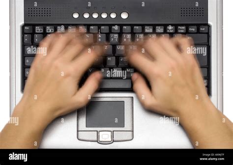 Typing on Laptop Top View Stock Photo - Alamy