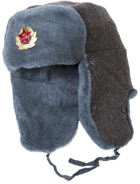 Soviet Army soldier surplus ushanka winter hat. Trapper Bomber Ear Flaps