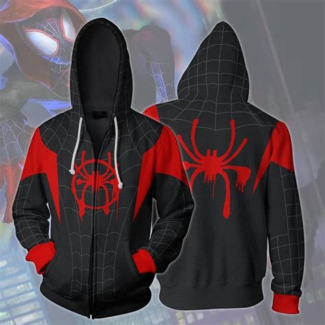 Miles Morales Spider-Verse Zip Hoodie | Spiderman hoodie, Marvel hoodies, Superhero halloween ...