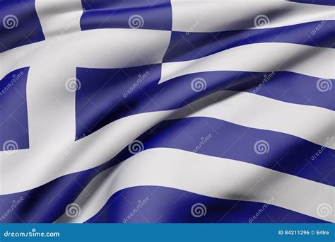 Greece flag waving stock illustration. Illustration of geographical - 84211296