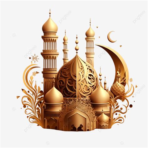 Islamic Ramadan Kareem 3d Golden Mosque, Islamic Ramadan Kareem, 3d Golden Mosque, Ramadan ...