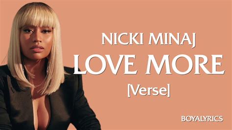 Nicki Minaj - Love More [Verse - Lyrics] - YouTube