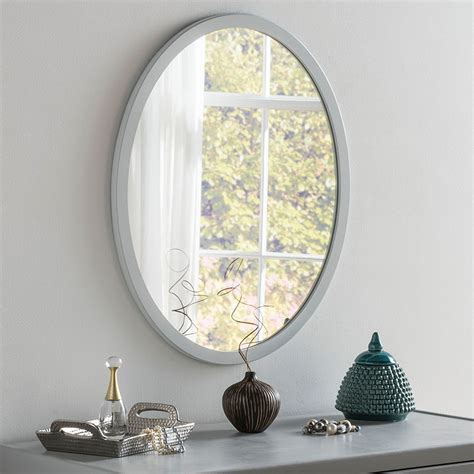 Classic Oval Light Grey Wall Mirror | Grey Wall Mirrors