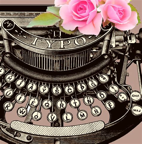 Floral Typewriter print Vintage Retro art Hispter wall art | Etsy