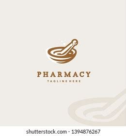 Pharmacy Mortar Pestle Logo Stock Vector (Royalty Free) 1394876267 ...