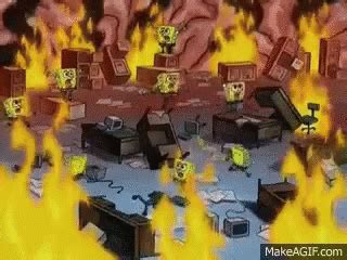 Burning Office Spongebob GIF - Burning Office Spongebob On Fire ...