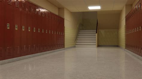 ArtStation - School Hallway 3d Scene | Resources