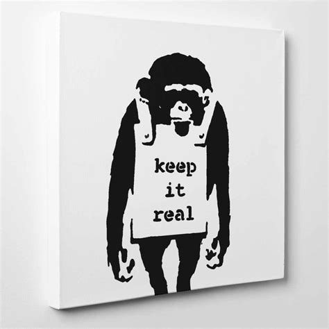 Banksy Keep It Real | LARGE WALL ART | Graffiti Funny Monkey Keeping it real – Art list