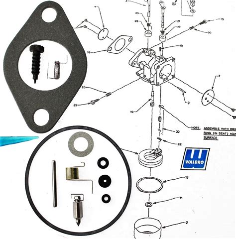 WALBRO Carburetor Kit Instructions fit Tecumseh HH120 HH140 HH160 HH180 ...