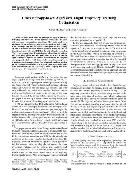 (PDF) Cross Entropy-based Aggressive Flight Trajectory Tracking ...