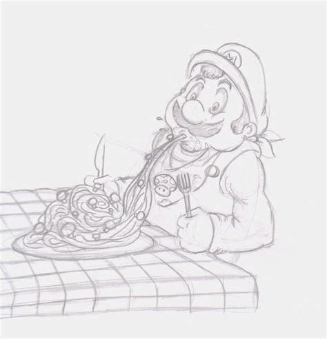 Mario eatting Spaghetti by TipsyMcBoozerton on DeviantArt