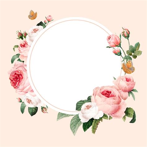 Free Vector | Blank floral round frame