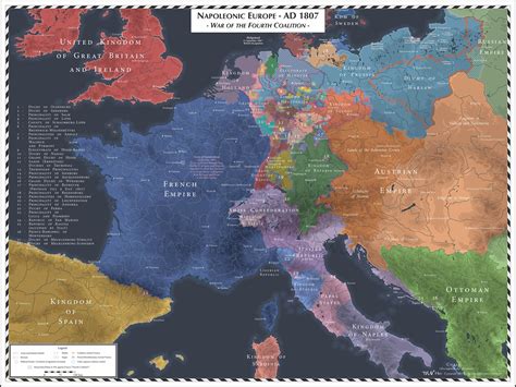 Napoleonic Europe - 1807 - Fourth Coalition [3958x2972] [OC] : r/MapPorn