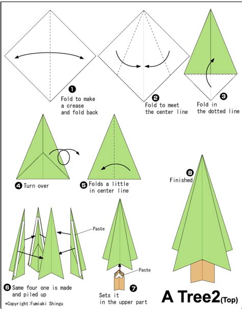 Christmas Tree 2 - Easy Origami instructions For Kids