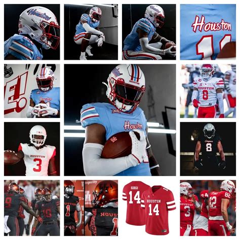 2023 Houston Cougars Football Jersey 50 Tyler Johnson 44 Aaron Willis ...