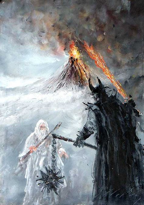 Witch-king of Angmar vs White Wizard Oil Painting, LOTR Handmade Gift ...