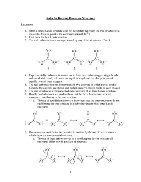 Rules for Drawing Resonance Structures