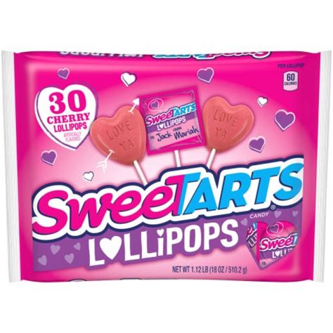 SweeTARTS Cherry Flavored Valentine Lollipops Candy, 30 ct - Dillons Food Stores