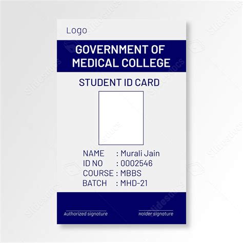 Free Medical College Student Id Card Template Templates In Microsoft ...