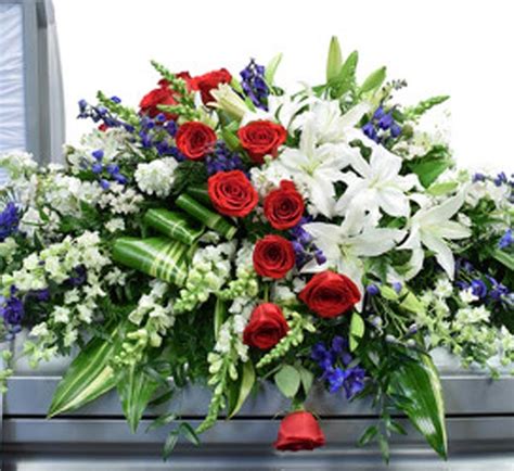 Patriotic Casket Spray - Laguna Hills CA Funeral Home & Cremation | O'Connor Mortuary