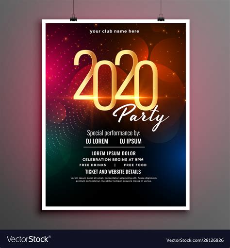 Attractive new year event party flyer template Vector Image