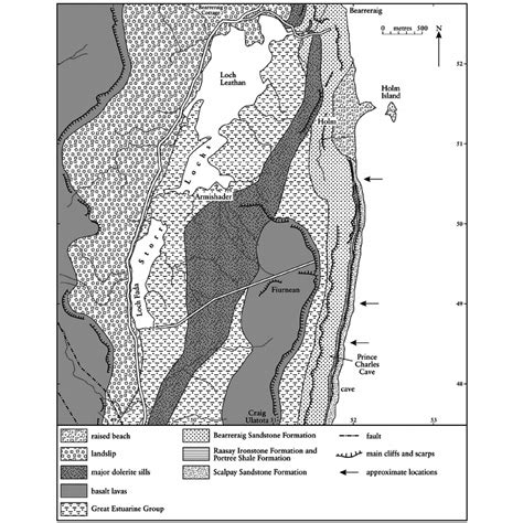 11: Simplified geology and locality map of the Storr Lochs–Holm–Prince... | Download Scientific ...