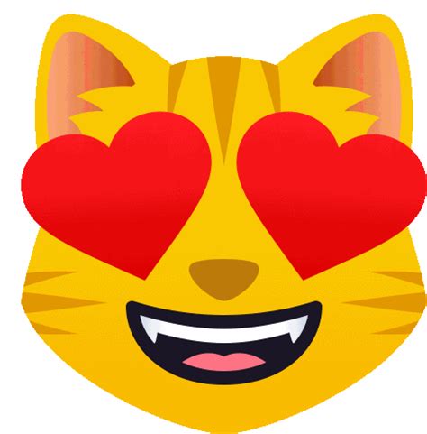 Smiling Cat With Heart Eyes People Sticker - Smiling Cat With Heart ...