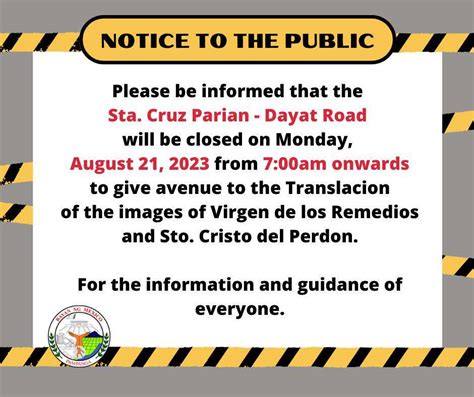 Road Closure Advisory | August 21, 2023