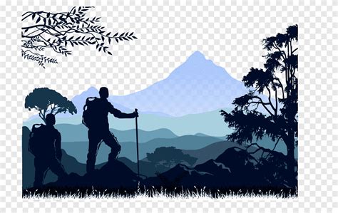 Mountain Hiker Silhouette Clipart