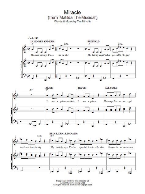 Miracle (from 'Matilda The Musical') | Sheet Music Direct