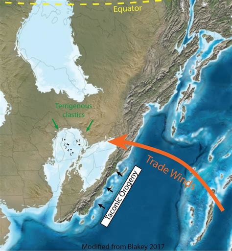 Paleogeographic map of North American during the middle Silurian period... | Download Scientific ...