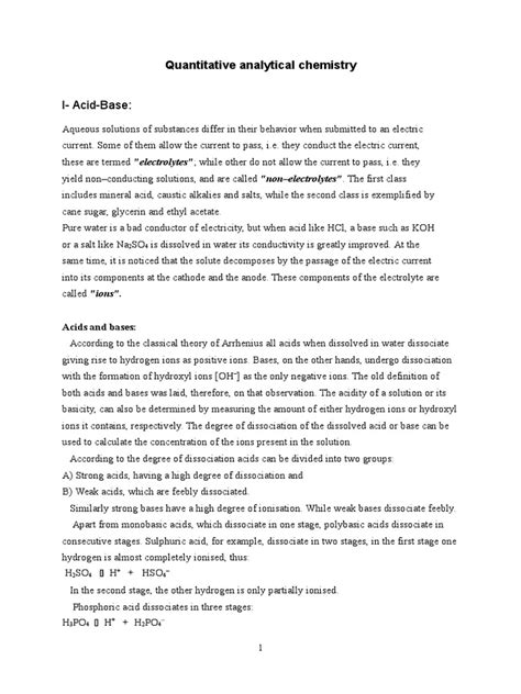 Quantitative Analytical Chemistry | PDF | Redox | Acid