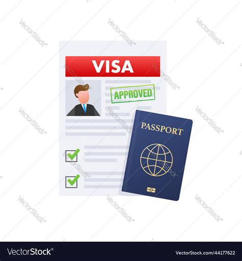 Visa application travel approval immigration Vector Image