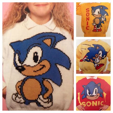 Sonic the Hedgehog Knitting Pattern Sweaters for Children and Adults ...