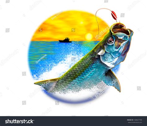 Tarpon Jumping Painting Variation Stock Photo 168027740 : Shutterstock