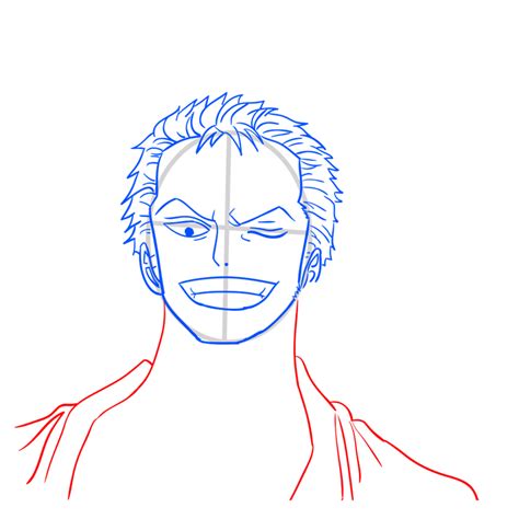 Learn how to draw Zoro Face - One Piece characters