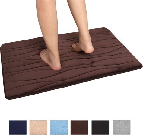 Amazon.com: Uphome Memory Foam Bath Mat Non-Slip Thick Chocolate Brown Bathroom Rugs 17x26 inch ...