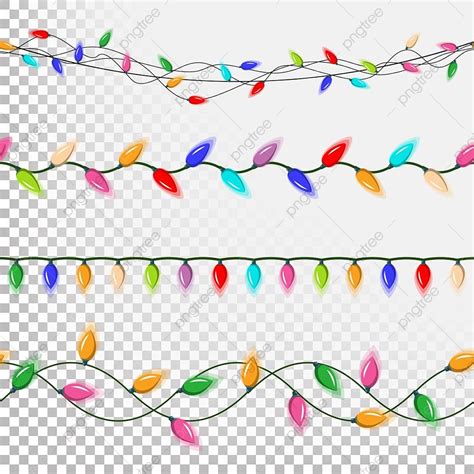 Christmas Light String Vector Art PNG, Christmas Lights String Vector ...