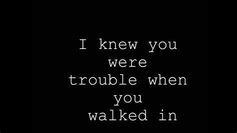 I Knew You Were Trouble- Taylor Swift {Lyrics} - YouTube