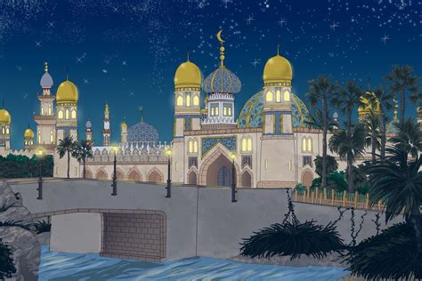 Arabian Palace, Wrath And The Dawn, Eastern Palace, Night Illustration, Star Wars Design, City ...