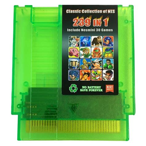 Buy 239in1 Classic Collection for Nes Multi Games Cartridge 8 Bit Green ...