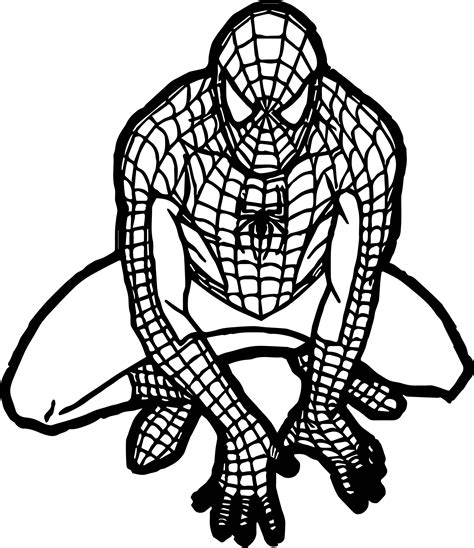 Disegno Di Spiderman Seduto Da Colorare - IMAGESEE