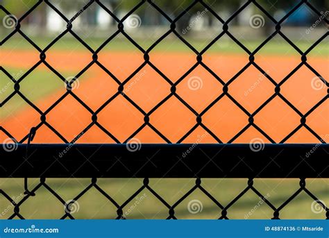 Chain Link Fence at Baseball Field Stock Photo - Image of shallow, team: 48874136