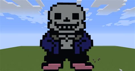 Sans Undertale Minecraft Pixel Art - imma-theone