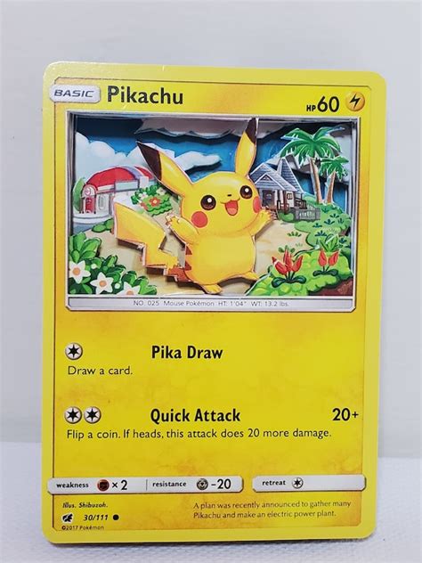 Pikachu 3D Pokémon Card Art - Etsy